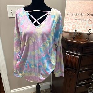 Colorful Criss-Cross Women's Blouse